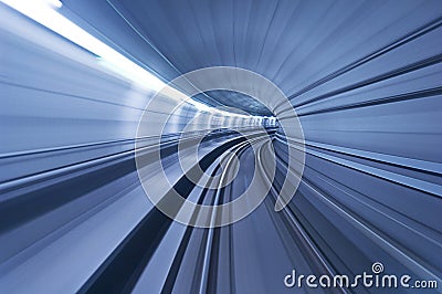 One blue tunnel in high speed