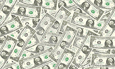 One dollar bills background