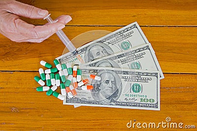 One hundred dollars with capsules and hand