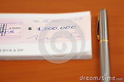 One million dollars cheque