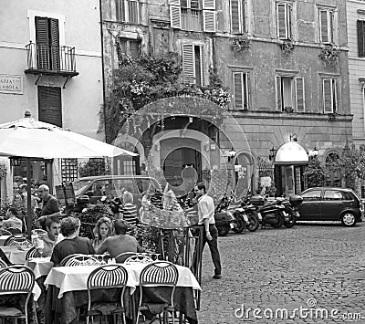 One of the typical restaurant in Rome Italy