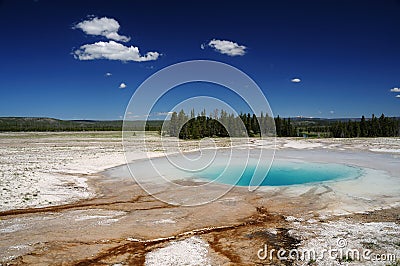 Opal hot pool in yellowstone