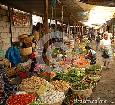 Daily open air vegetable market Antigua Guatemala