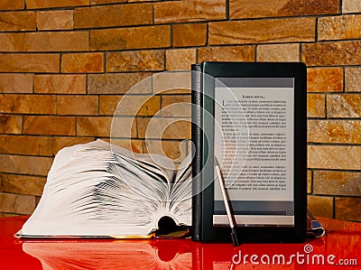 Open book and electronic book reader