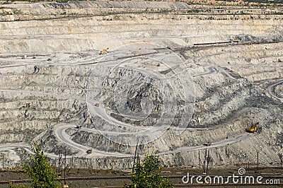 Open-cast mine on mining operations in Asbestos Russia