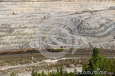 Open-cast mine on mining operations in Asbestos Russia