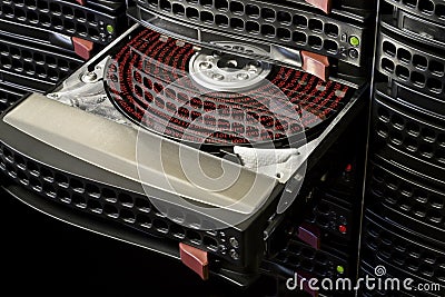 Open Hot Swap HDD Royalty Free Stock Photo