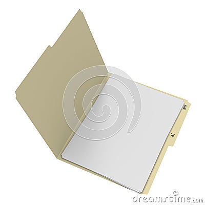 Open Manila Folder On White Background Royalty Free Stock Image - Image
