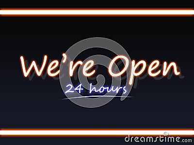 We are open neon sign