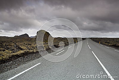 An open stretch of road in Iceland