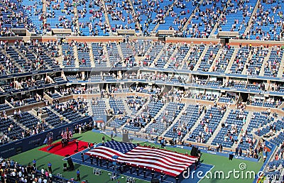 The opening ceremony of US Open men final match at Billie Jean King National Tennis Center