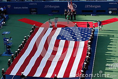 The opening ceremony before US Open 2013 men final match at Billie Jean King National Tennis Center