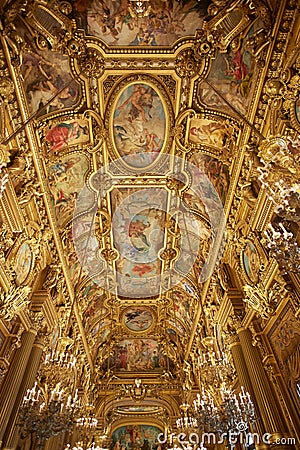 Opera Garnier interior in Paris, luxury