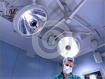 Operating room view from below