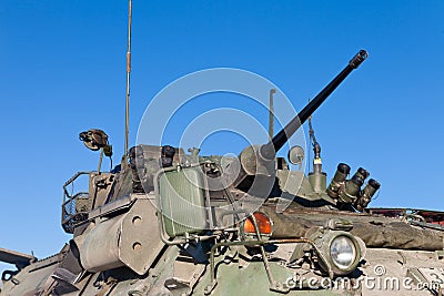 Operational military armored tank turret gun