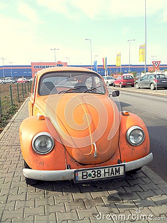 Orange Beatle Car