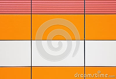 Orange and beige tiles for cladding exterior