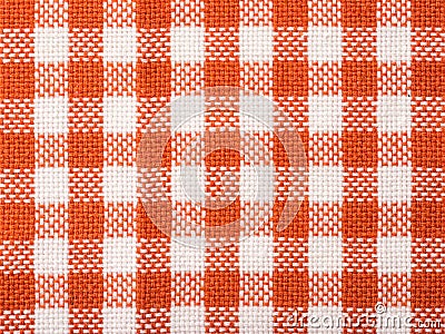 Orange Checked Kitchen Towel Texture
