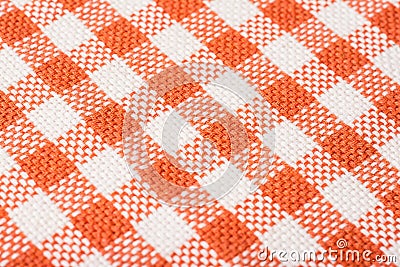 Orange Checked Kitchen Towel Texture