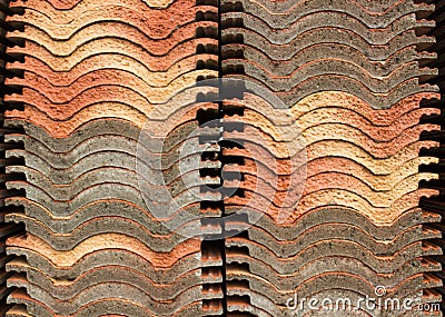 Orange gray roof tile background