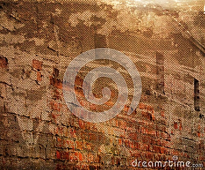 Orange Grunge Urban Wall Background