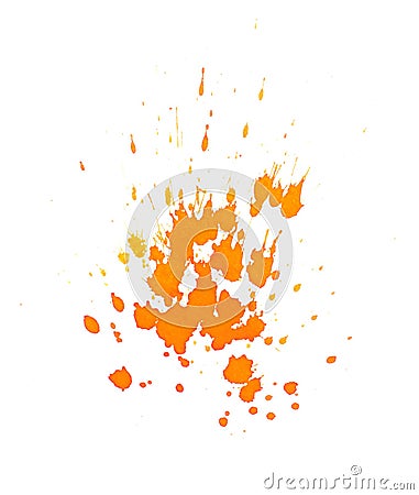 Orange ink splashes