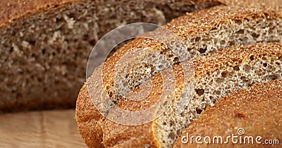 Organic spelt bread cut on slices