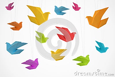 Origami Birds Background