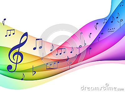 Original Illustrati de las notas musicales del espectro de color