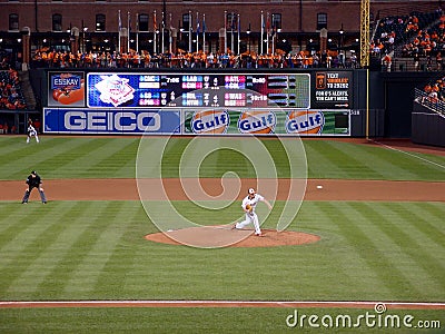 Orioles pitcher Wei-Yin Chen throws ball from mound