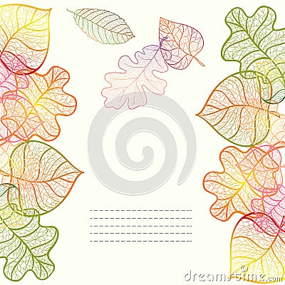 Ornamental background with art autumn leaves