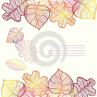 Ornamental background with art autumn leaves.