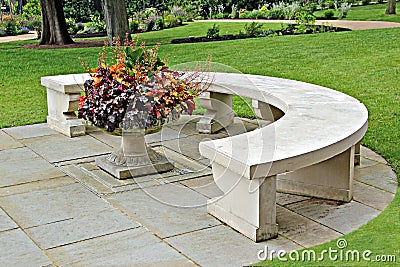 Ornamental stone bench