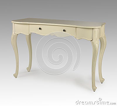 Stock Image: Ornate white wood dressing table