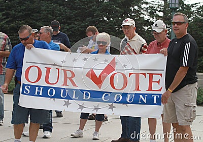 Our Vote Should Count sign at Rally to Secure Our