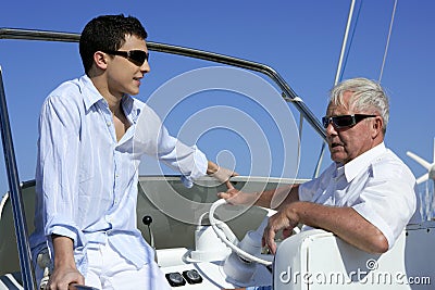 Outdoor boat vacation summer, men generation