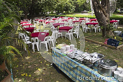 Outdoor buffet banquet