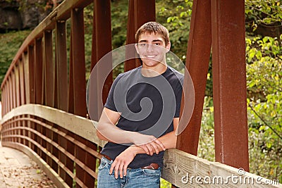 Outdoor High School Senior Portrait Cute Male