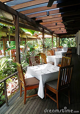 Outdoor patio restaurant dining