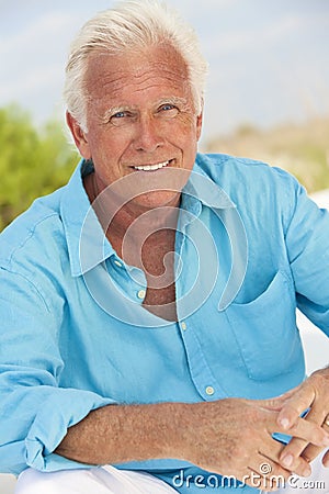 Outdoor Portrait of A Handsome Senior Man