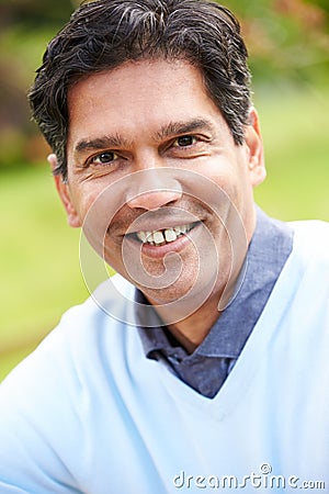 Outdoor Portrait Of Indian Man