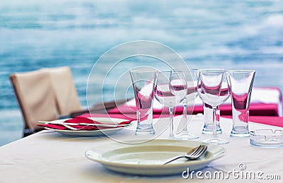 Outdoor sea restaurant