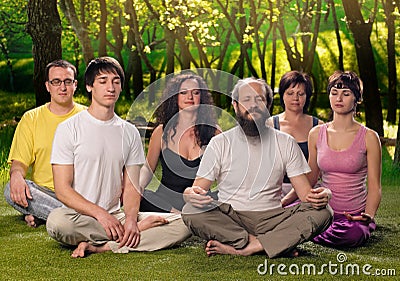 Outdoor Yoga People Meditation