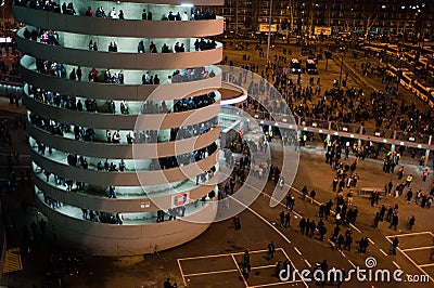 Outside of the stadium after the match