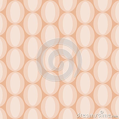 Oval White Abstract Pattern on Beige