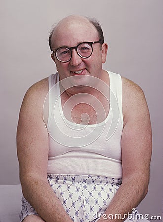 Overweight man in tank top