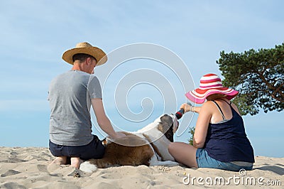 Owners with their dog