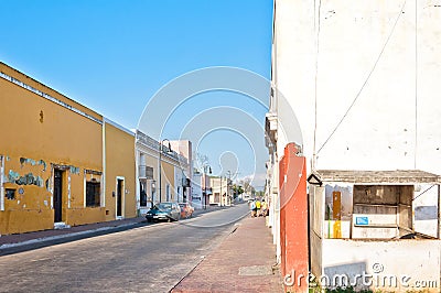 Owntown street view in Valladolid, Mexico