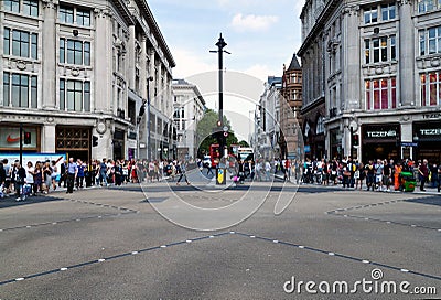 The Oxford Circus crossing in London