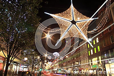 Oxford Street Christmas lights at night